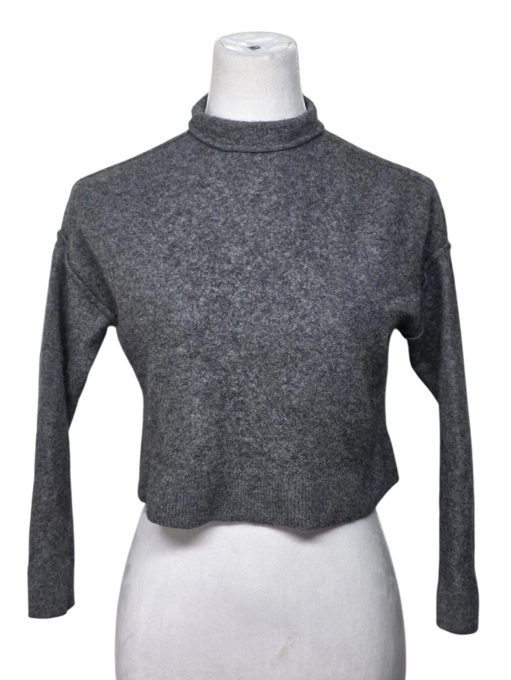 Pilcro x Anthropologie Gray The Alani Mock Neck Sweater Size Small 100% Cashmere